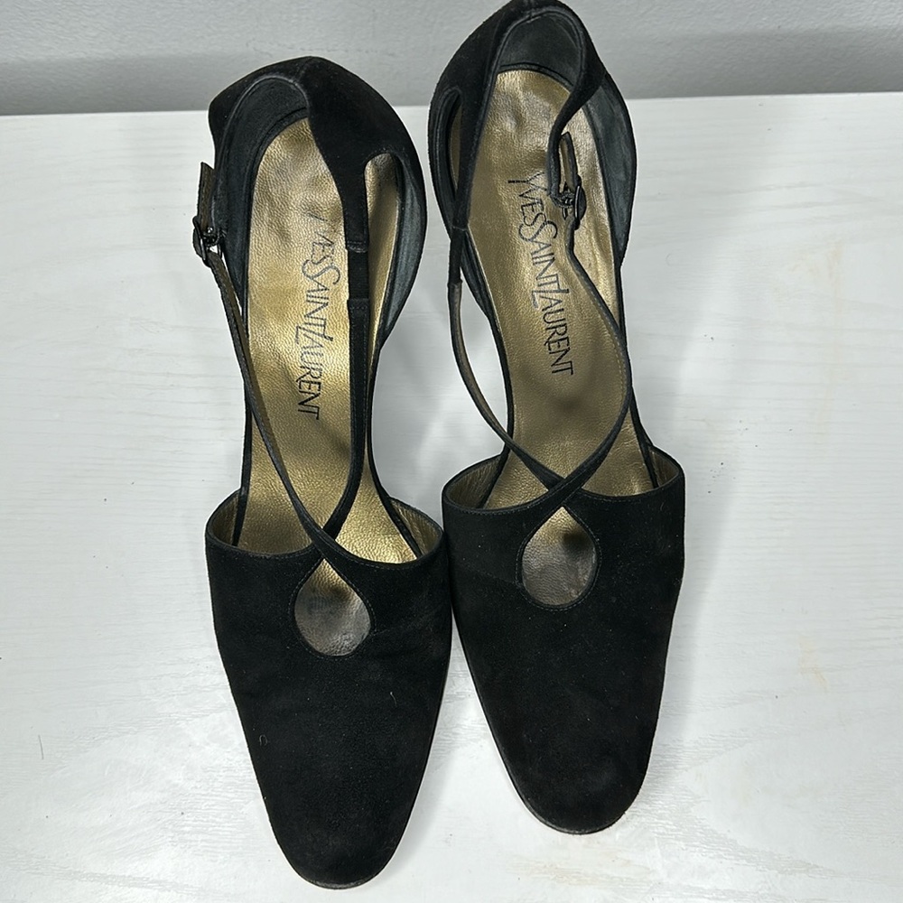 Yves Saint Laurent Suede Heels Shoes Size 8.5